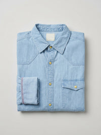 Men Shirt Denim Light Blue Regular Fit