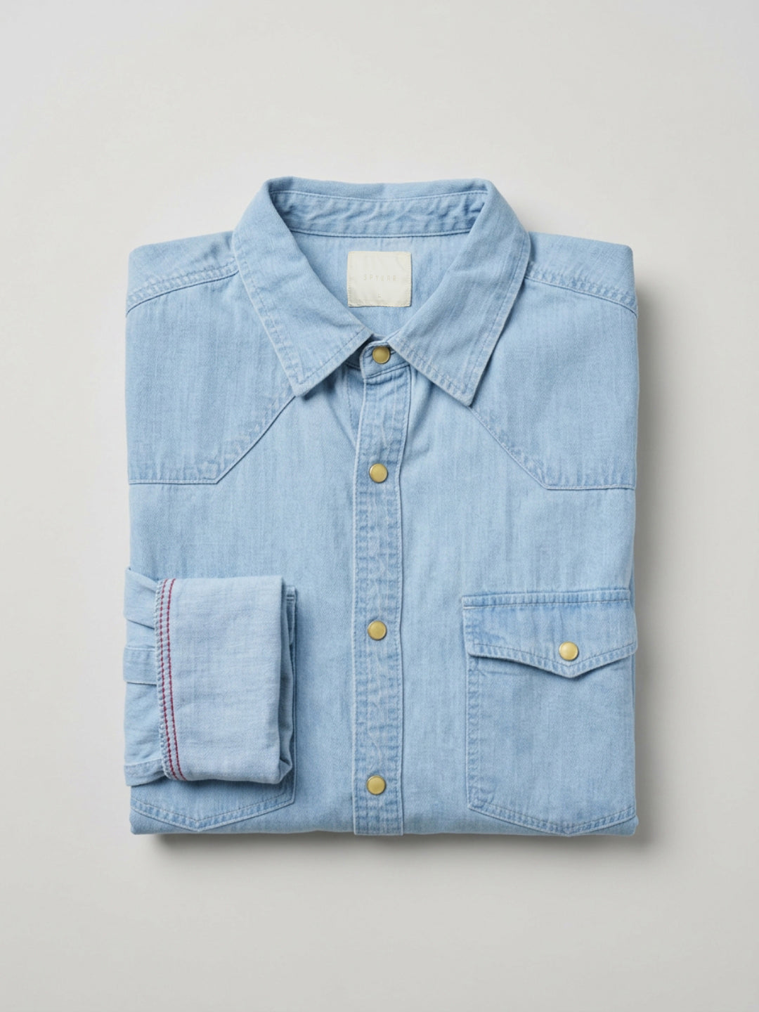 Men Shirt Denim Light Blue Regular Fit