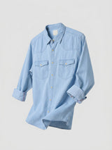 Men Shirt Denim Light Blue Regular Fit
