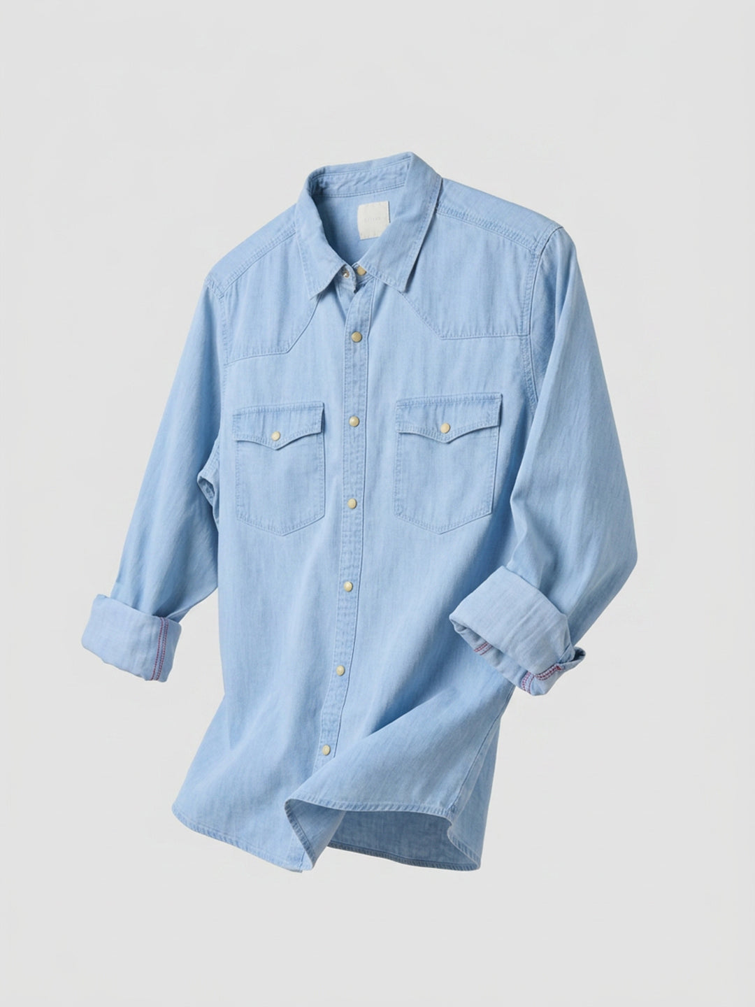 Men Shirt Denim Light Blue Regular Fit
