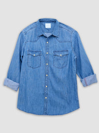 Men Shirt Denim Mid Blue Regular Fit
