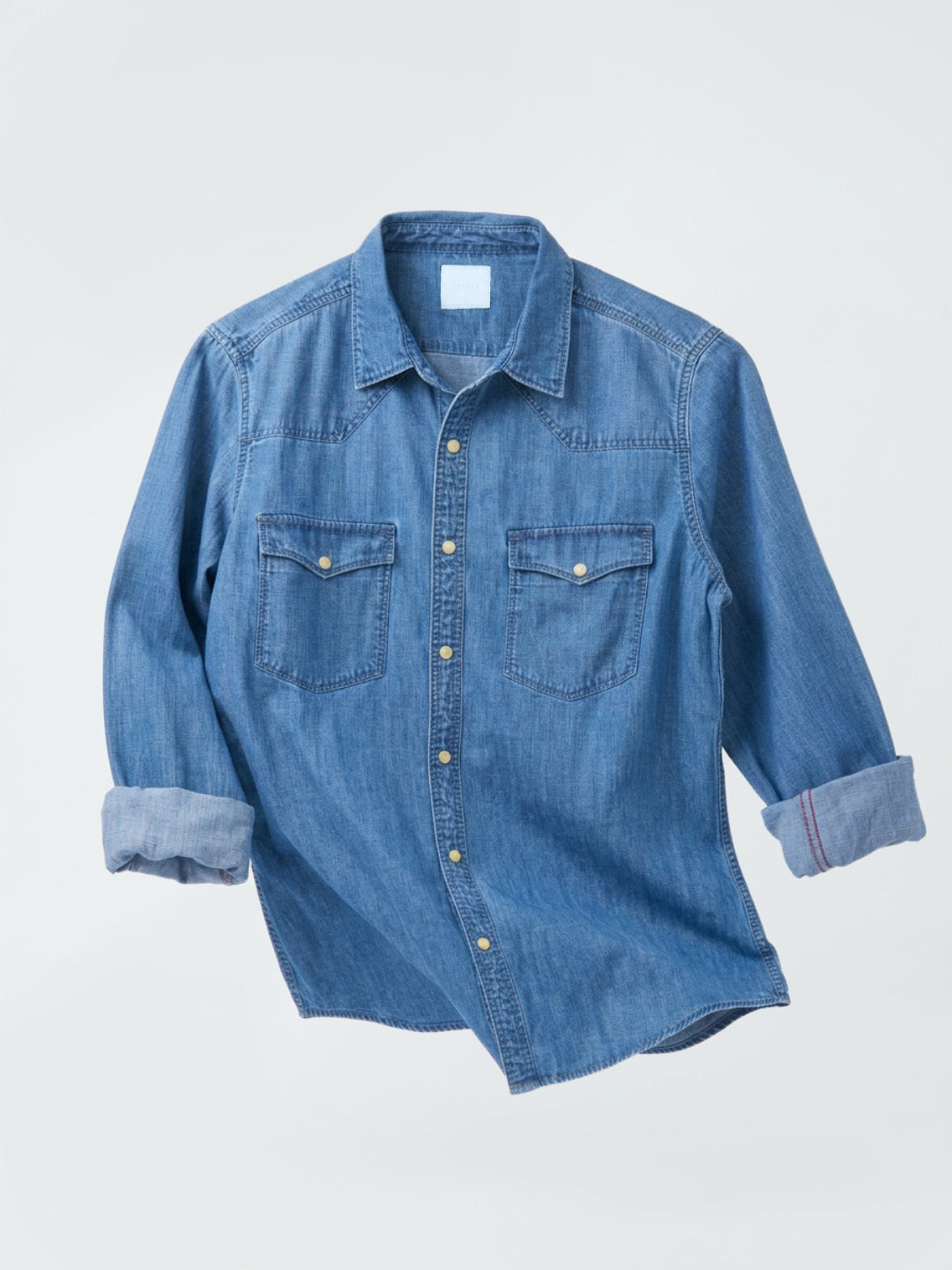 Men Shirt Denim Mid Blue Regular Fit