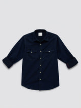 Men Shirt Denim Dark Blue Regular Fit