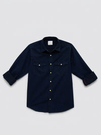 Men Shirt Denim Dark Blue Regular Fit