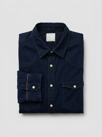 Men Shirt Denim Dark Blue Regular Fit