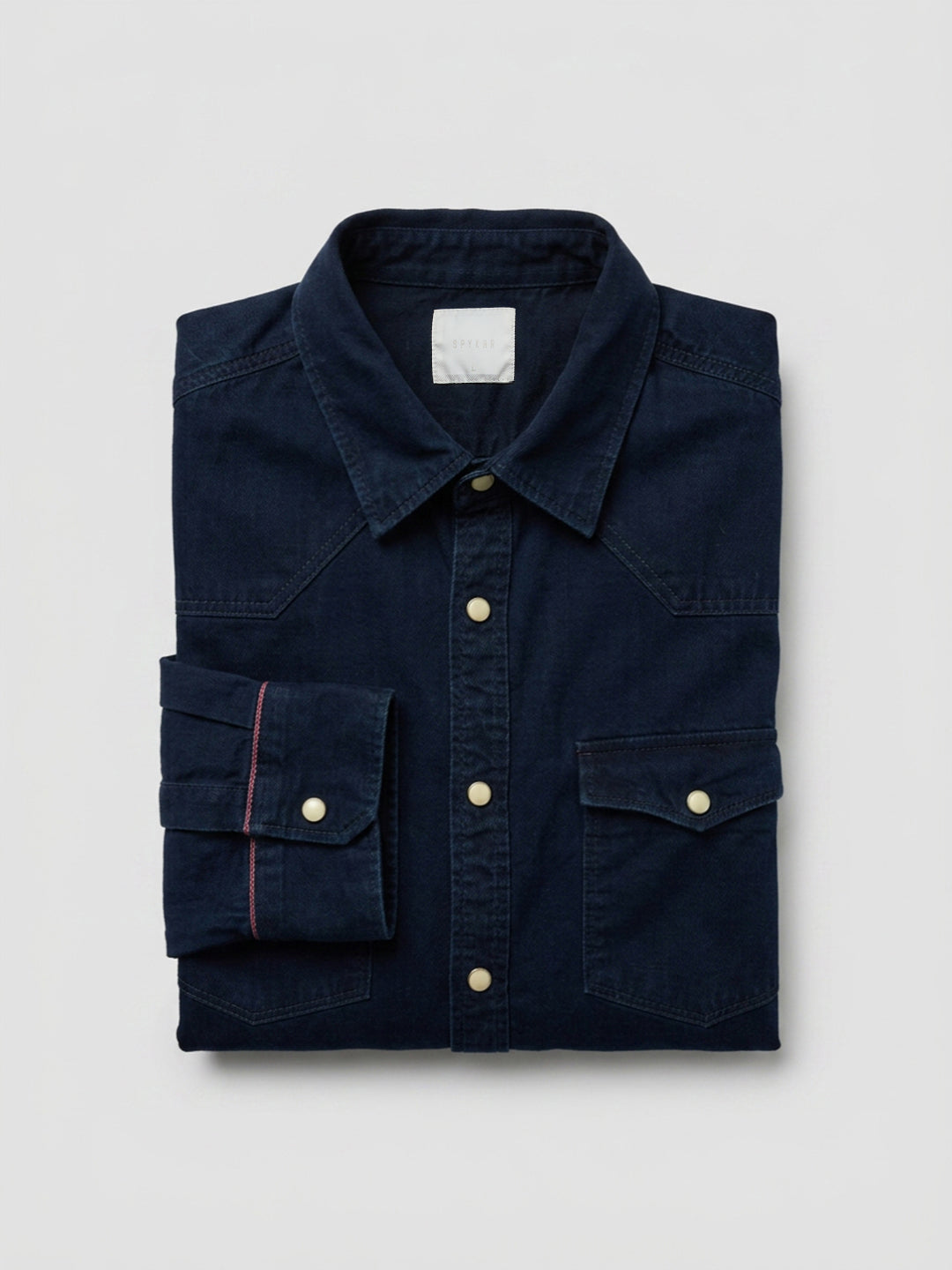 Men Shirt Denim Dark Blue Regular Fit