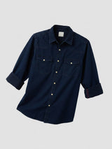 Men Shirt Denim Dark Blue Regular Fit