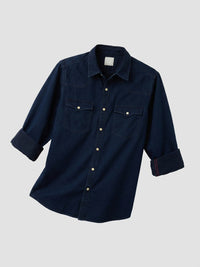 Men Shirt Denim Dark Blue Regular Fit