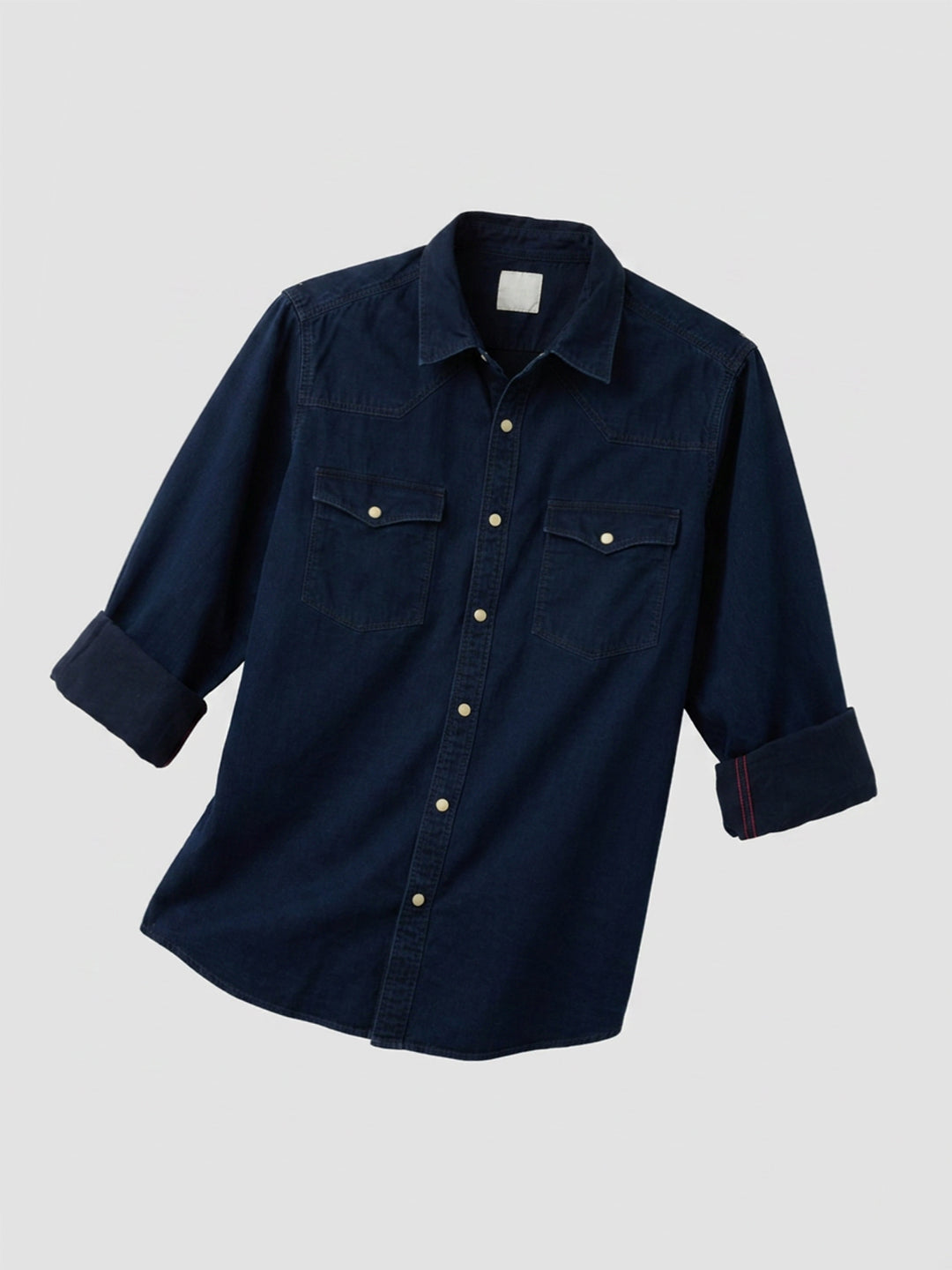 Men Shirt Denim Dark Blue Regular Fit
