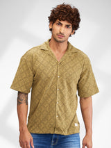 Men Shirt Solid Brown Relaxed Fit