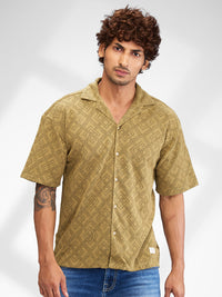 Men Shirt Solid Brown Relaxed Fit