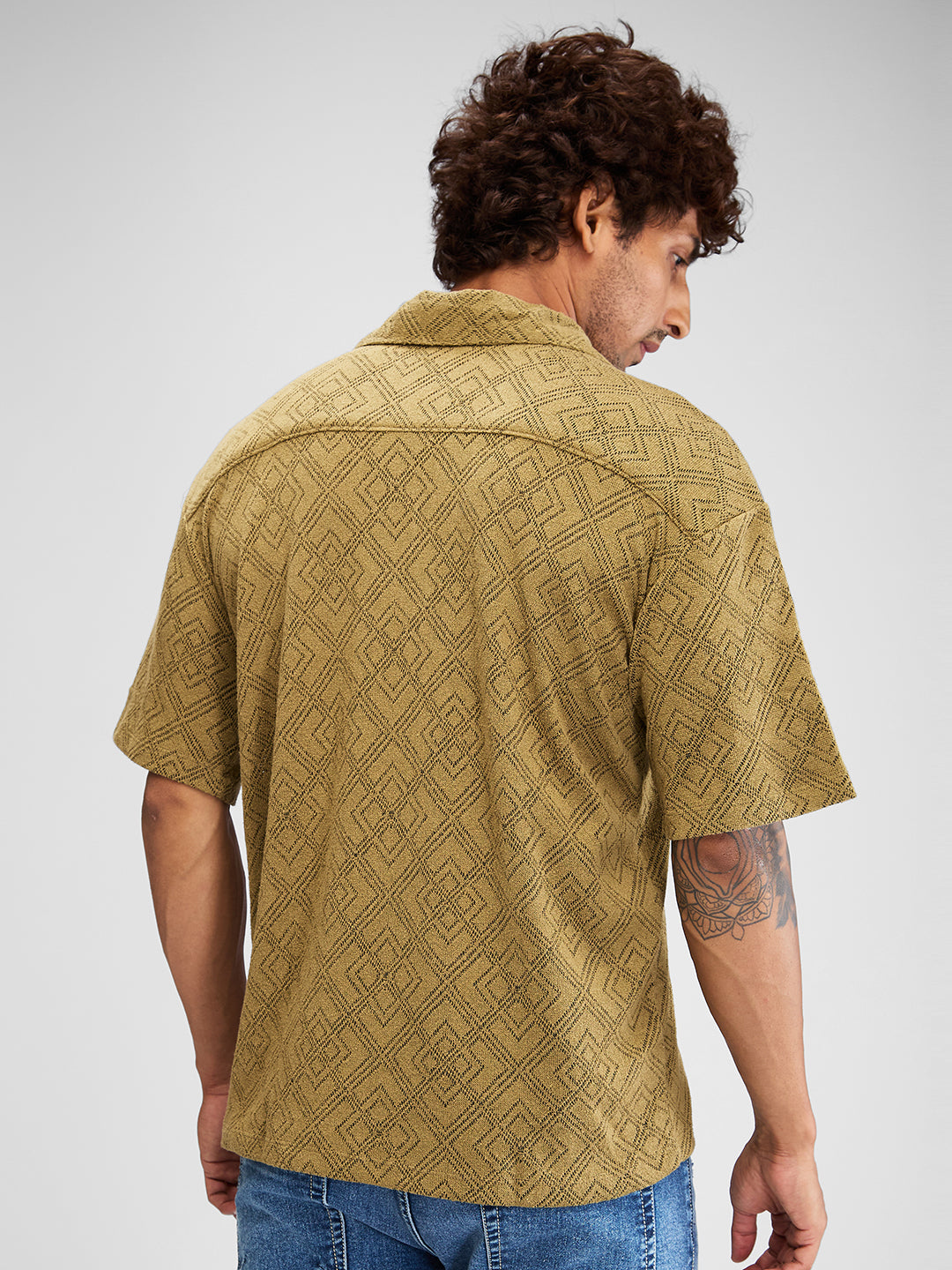 Men Shirt Solid Brown Relaxed Fit