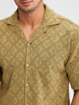 Men Shirt Solid Brown Relaxed Fit