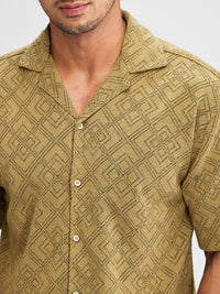 Men Shirt Solid Brown Relaxed Fit