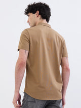 Men Shirt Beige Slim Fit