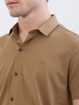 Men Shirt Beige Slim Fit