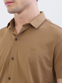 Men Shirt Beige Slim Fit