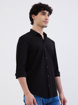 Men Shirt Black Slim Fit