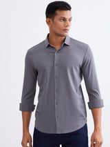 Men Shirt Grey Slim Fit