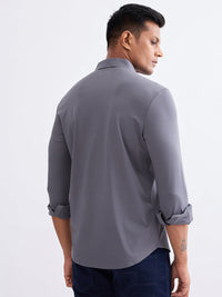 Men Shirt Grey Slim Fit
