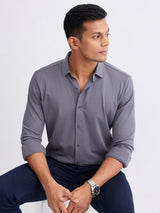 Men Shirt Grey Slim Fit