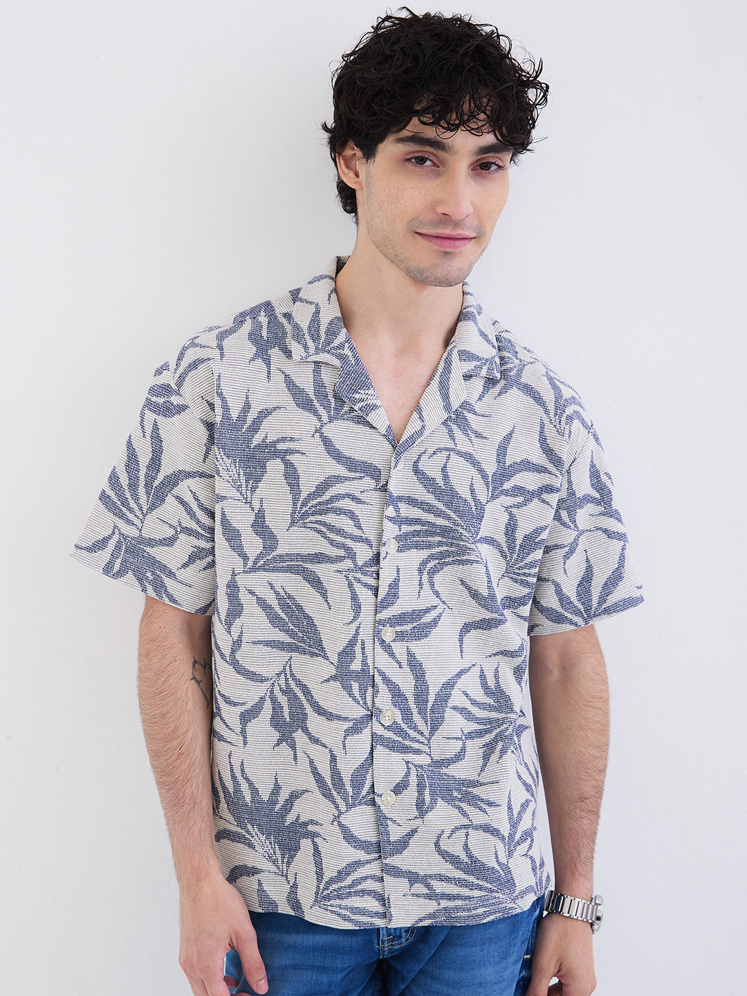 Men Shirt Blue Relaxed Fit