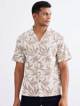 Men Shirt Beige Relaxed Fit
