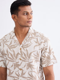 Men Shirt Beige Relaxed Fit
