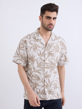 Men Shirt Beige Relaxed Fit