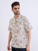 Men Shirt Beige Relaxed Fit