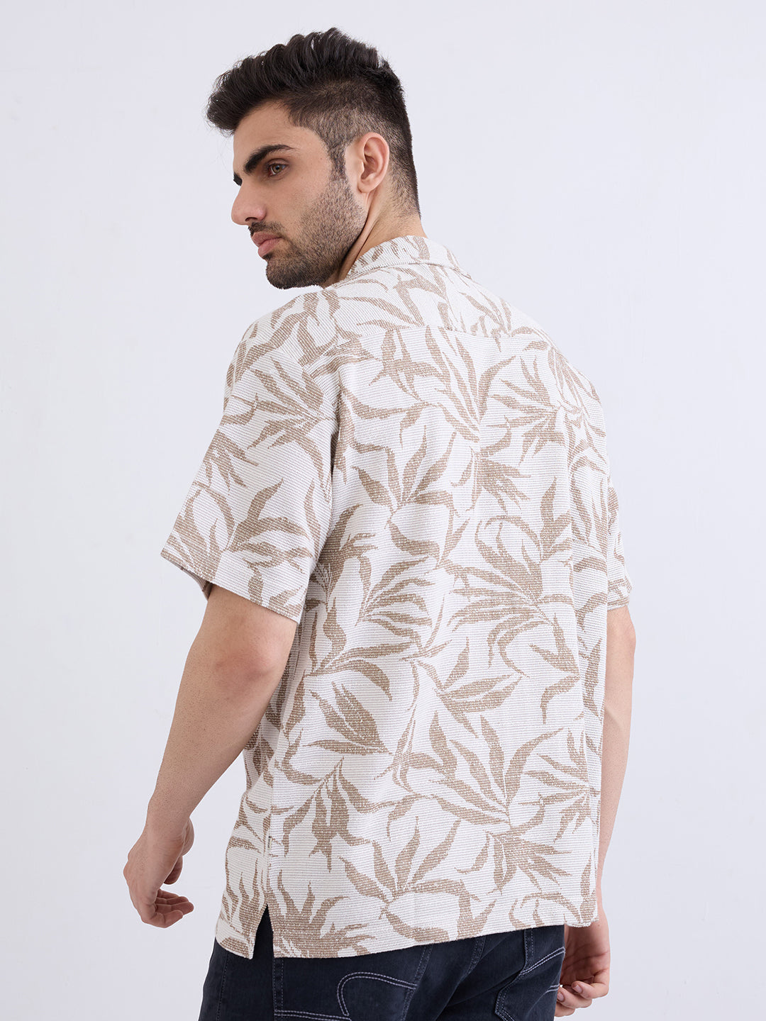 Men Shirt Beige Relaxed Fit