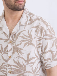 Men Shirt Beige Relaxed Fit