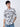 Men Shirt Print White Slim Fit