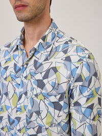 Spykar Slim Fit Grey Printed Casual Shirt For Men