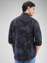 Men Shirt Full Sleeve Raised Collar