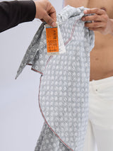 Men Shirt Print Grey Slim Fit