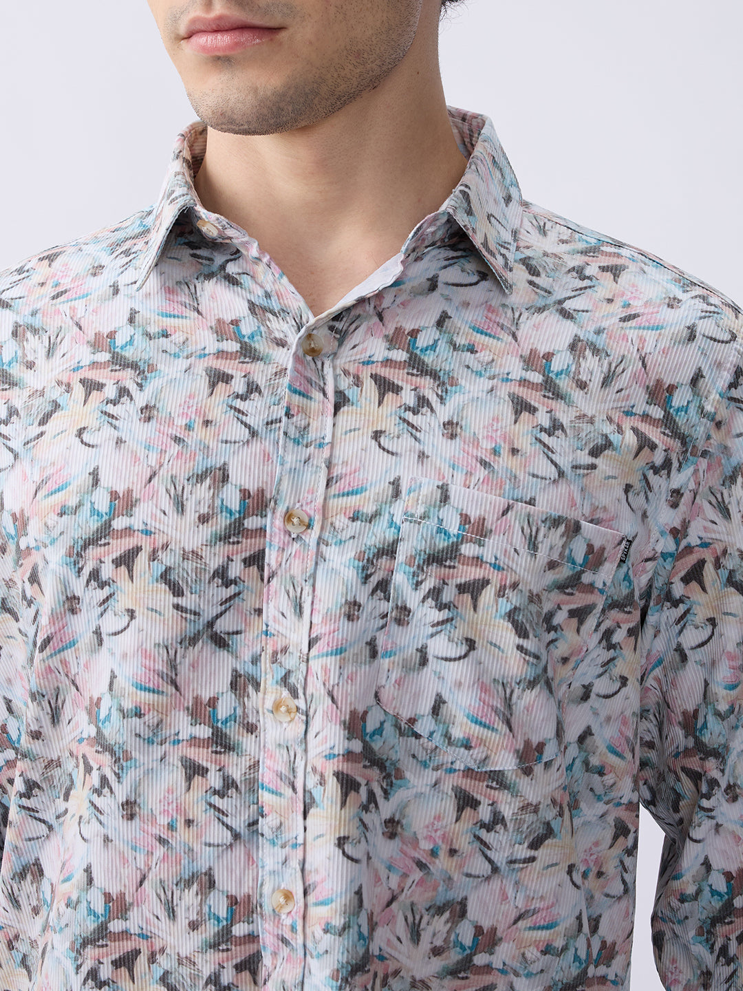 Spykar Rose Cloud Pink Slim Fit Casual Shirts For Men