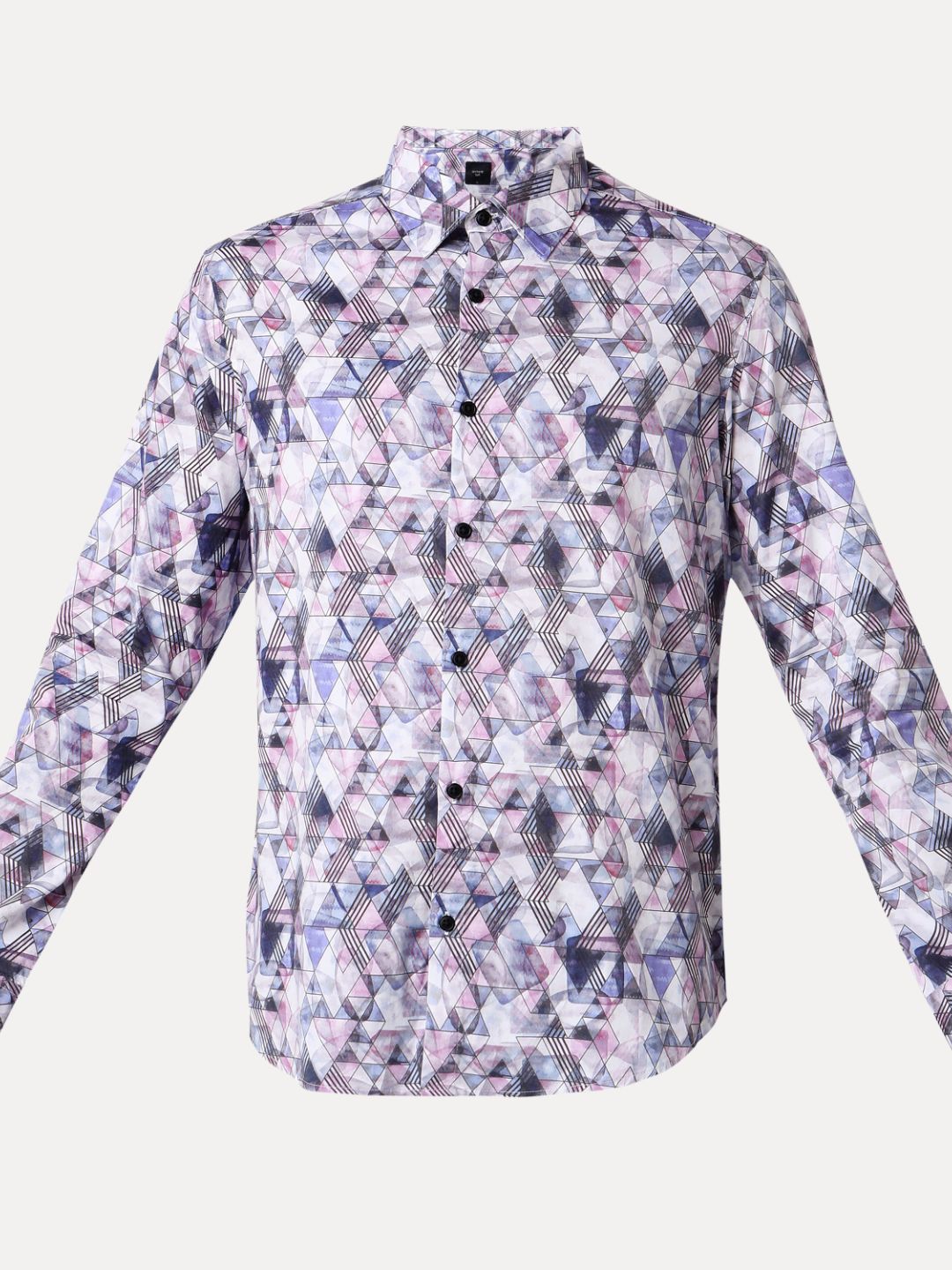 Spykar Pastel Pink Full Sleeves Raised Collar Shirt For Men