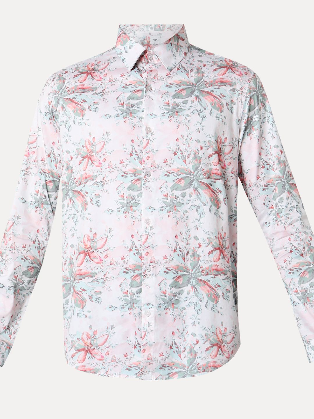 Spykar Rose Pink Full Sleeves Raised Collar Shirt For Men