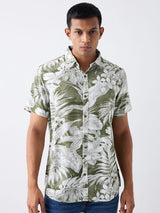 Men Shirt Green Slim Fit