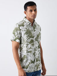 Men Shirt Green Slim Fit