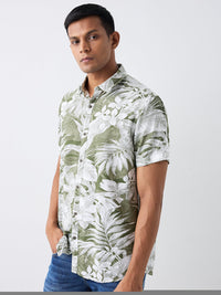 Men Shirt Green Slim Fit