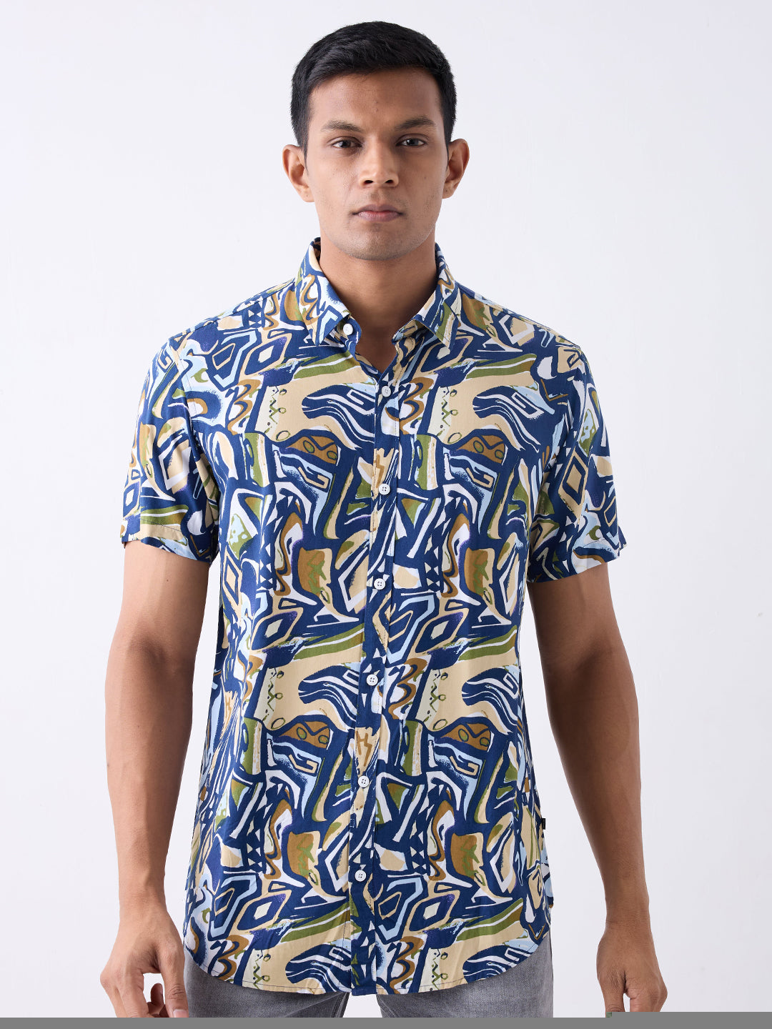 Spykar Indigo Blue Slim Fit Casual Shirts For Men
