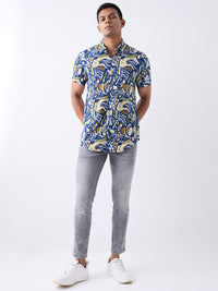 Men Shirt Blue Slim Fit