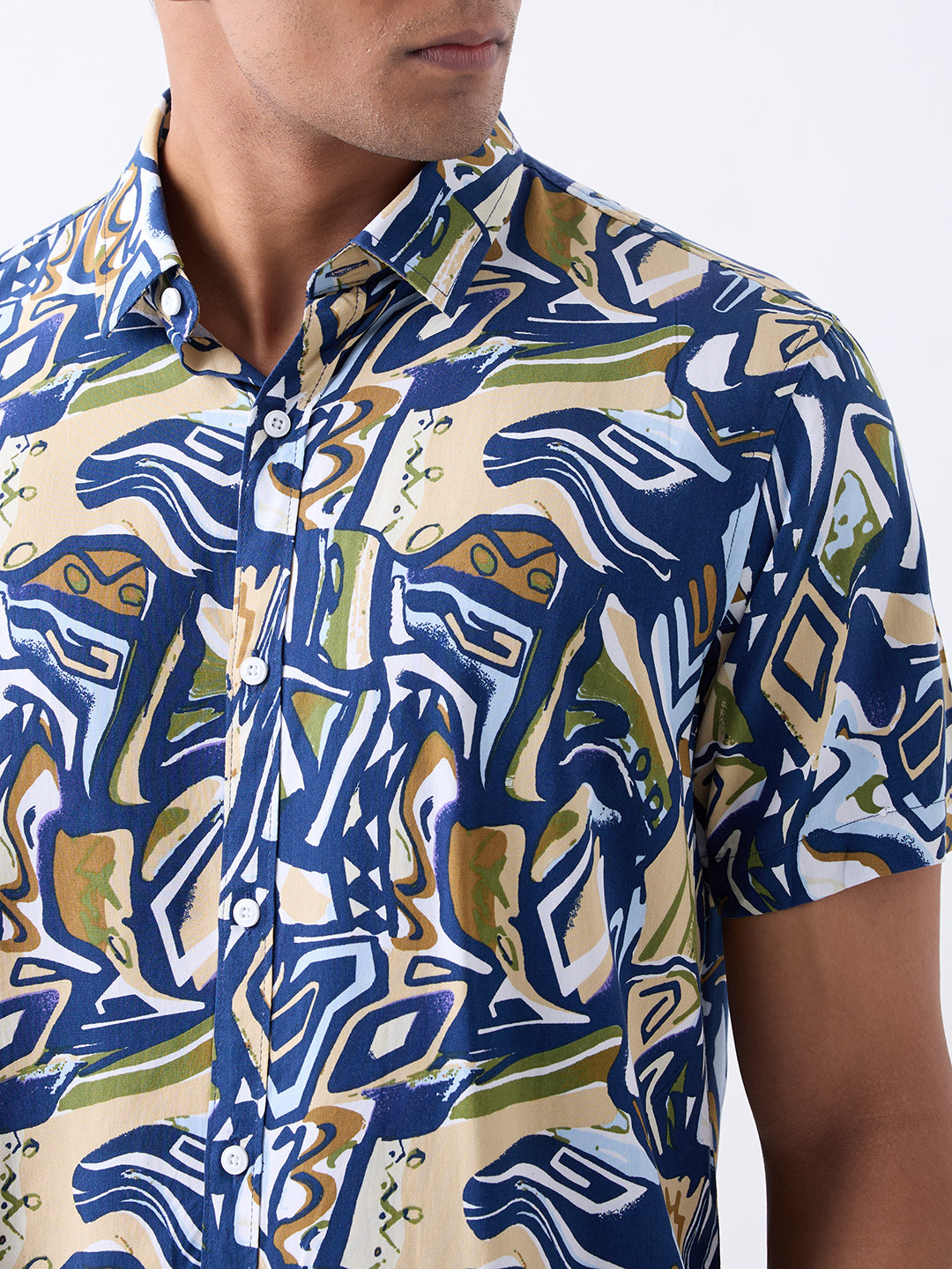 Spykar Indigo Blue Slim Fit Casual Shirts For Men