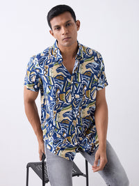 Men Shirt Blue Slim Fit