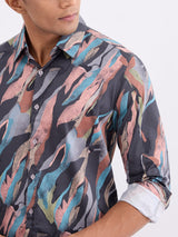 Men Shirt Grey Slim Fit