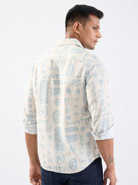 Men Shirt Beige Slim Fit