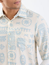 Men Shirt Beige Slim Fit