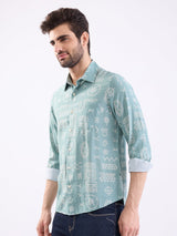 Men Shirt Green Slim Fit